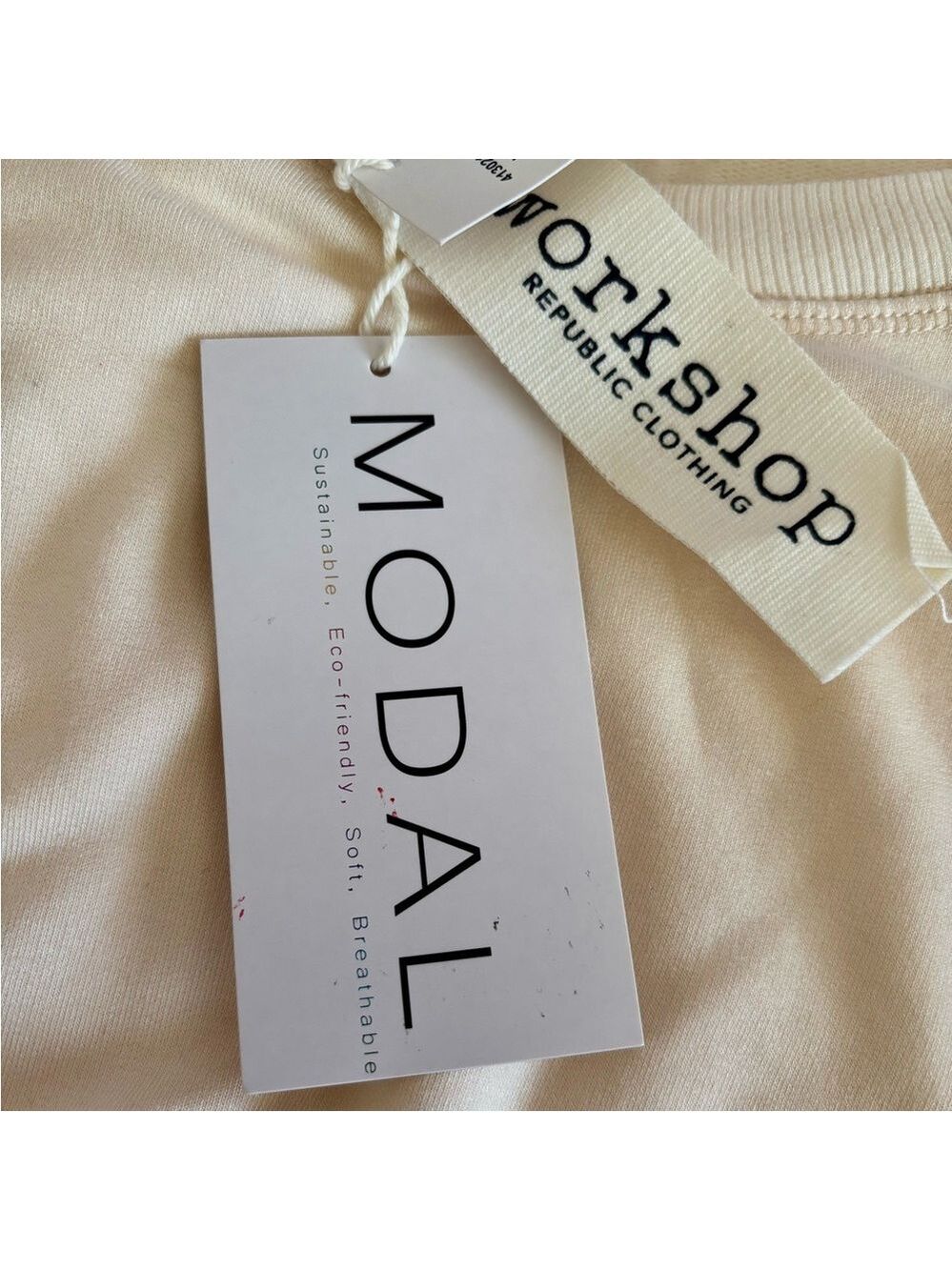 NWT Workshop Cream Sweatshirt - Super Soft, Size M, Cozy Chic! - Picture 12 of 12